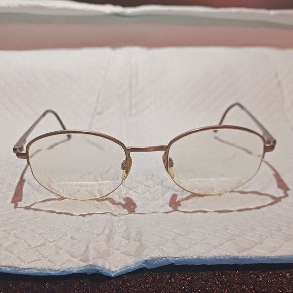 Vintage Emporio Armani Italy 080 1089 Eyeglasses Frames Champagne 49-21-135 - Picture 2 of 15